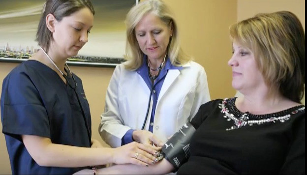 Medical Assistant learning how to read Blood Pressure - through the Practical Nurse Access training