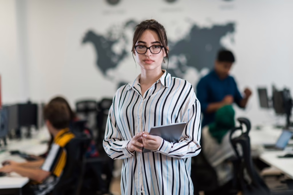 Business student from a community college in BC applying classroom skills in a real workplace