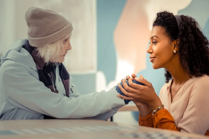 A community support worker providing safe and compassionate client support