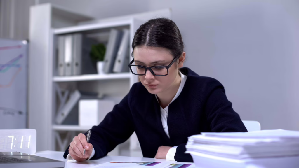 Accounting and bookkeeping student gaining practical workplace experience